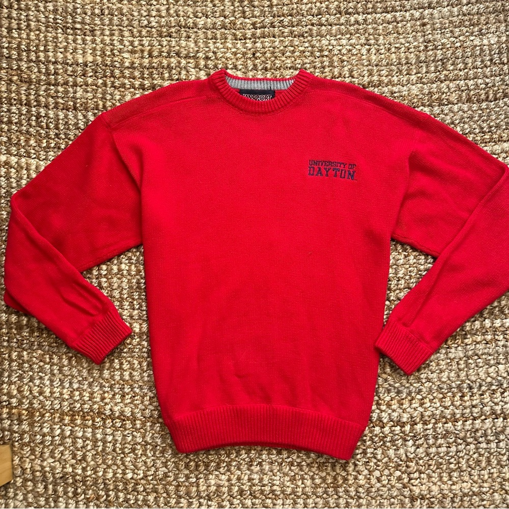 Vintage Dayton Flyers Knit Red Jansport Crewneck Sweater (XL) U of Dayton